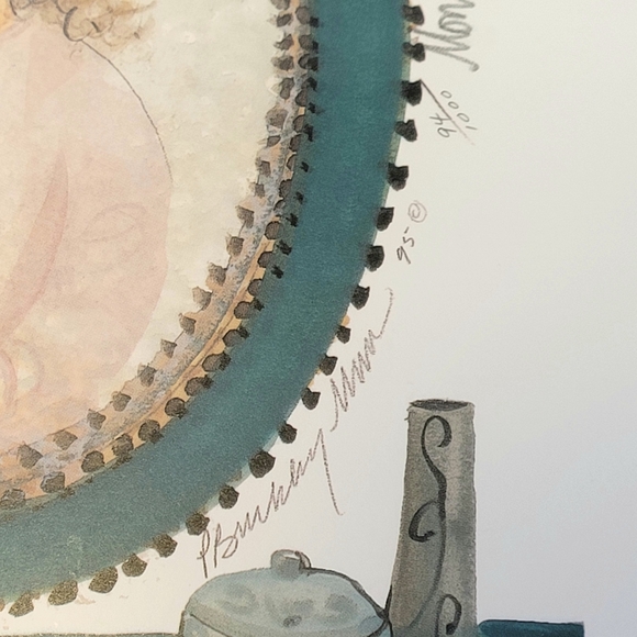 P Buckley Moss Mirror Mirror on the Wall Signed Print of Girl - Picture 5 of 11